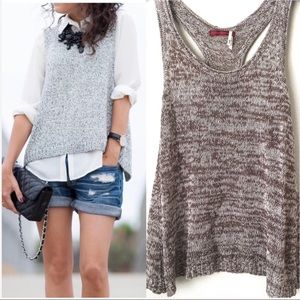 Left On Houston Sleeveless Brown Sweater Vest/Tank